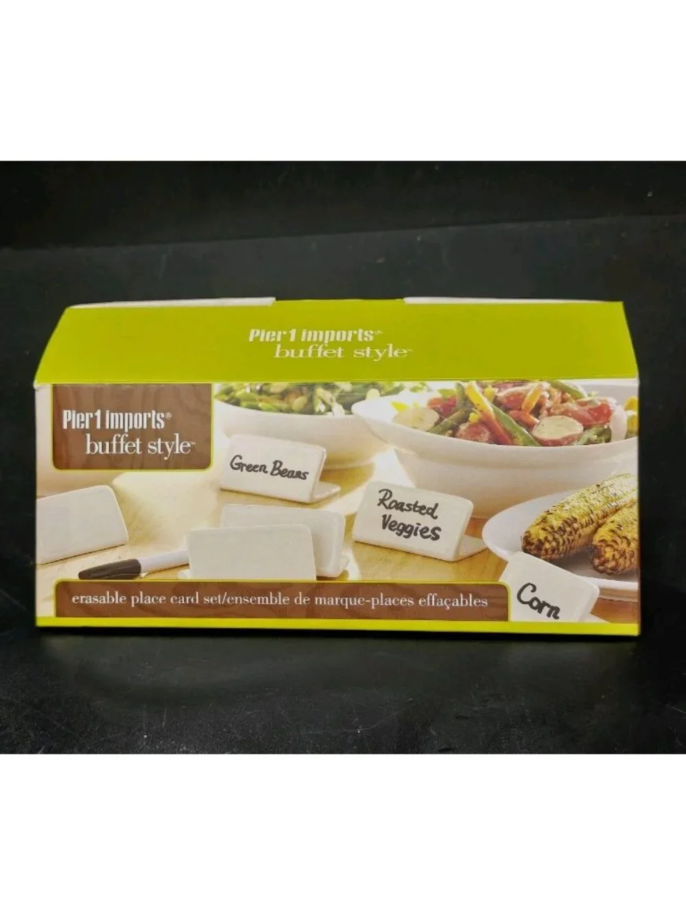 Pier 1 PORCELAIN PLACE CARDS - SET OF 6 Hors D'oeuvre Nametags White Rectangle